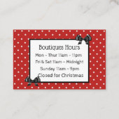 Carte de visite à pois rouge, noir et blanc (Dos)