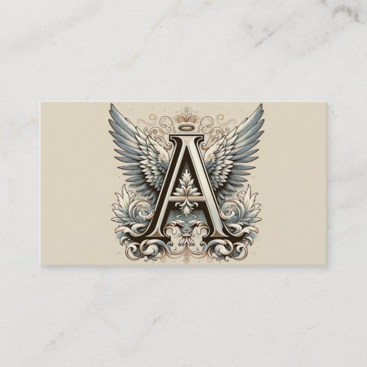 Carte De Visite A pour lettre alphabet Angel Initial (Devant)