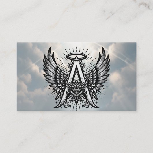 Carte De Visite A pour lettre alphabet Angel Initial (Devant)