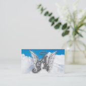 Carte De Visite A pour l'initiale de lettre d'alphabet d'ange (Debout devant)