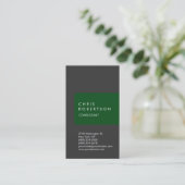 Carte de visite à rayure grise verte unique vertic (Debout devant)