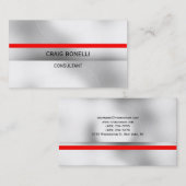 Carte de visite à rayures blanches en gris noir cl (Devant / Derrière)