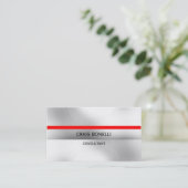 Carte de visite à rayures blanches en gris noir cl (Debout devant)