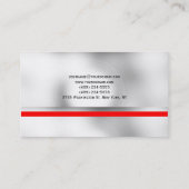 Carte de visite à rayures blanches en gris noir cl (Dos)
