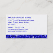 Carte de visite à rayures blanches Glitz Dark Blue (Dos)