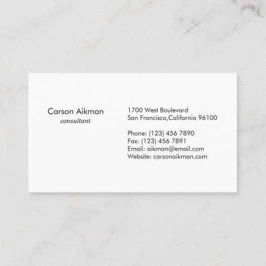 Carte de visite à rayures bleu or (Dos)