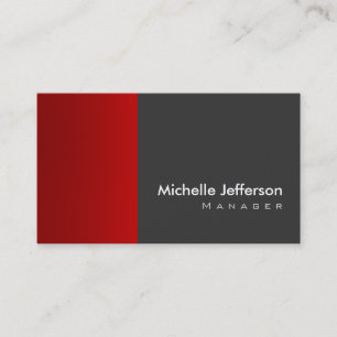 Carte de visite à rayures gris rouge tendance