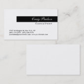 Carte de visite à rayures noir blanc à script tend (Devant / Derrière)