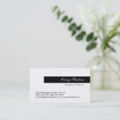 Carte de visite à rayures noir blanc à script tend (Debout devant)