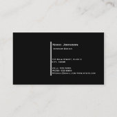 Carte de visite à rayures noires et blanches avec (Dos)