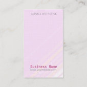 Carte de visite à rayures rose pastel (Dos)