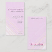 Carte de visite à rayures rose pastel (Devant / Derrière)