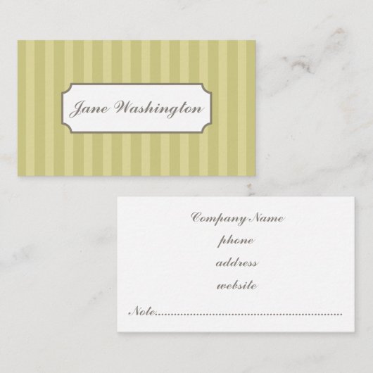 Carte de visite à rayures vertes (Devant / Derrière)