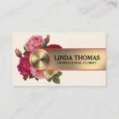 Carte de visite à revêtement métallique rose de st (Devant)