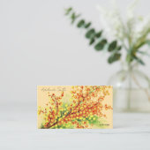 Carte De Visite a spring branch of mimosa, bright, yellow (Debout devant)