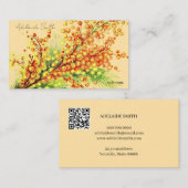 Carte De Visite a spring branch of mimosa, bright, yellow (Devant / Derrière)