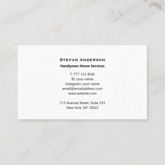 Carte de visite à texture bois (Dos)