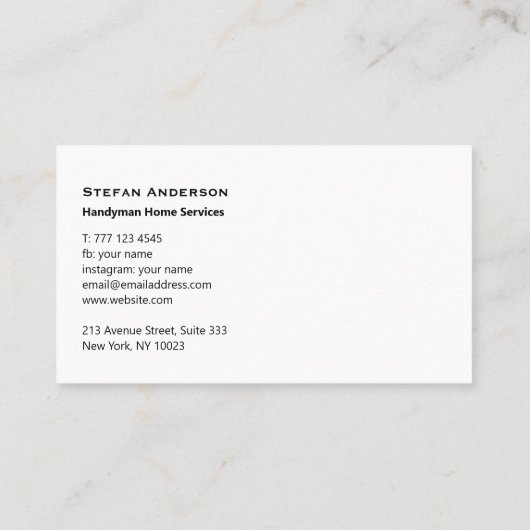 Carte de visite à texture bois (Dos)