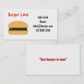 carte de visite à thème Burger (Devant / Derrière)