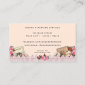 Carte de visite à thème de la dentelle rose Vintag (Dos)