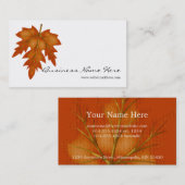 Carte de visite à thème de la saison automnale de  (Devant / Derrière)