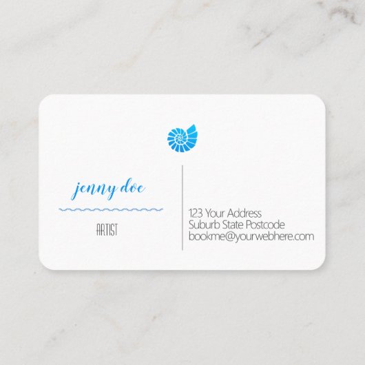 Carte de visite à thème Shell Logo Beach (Dos)