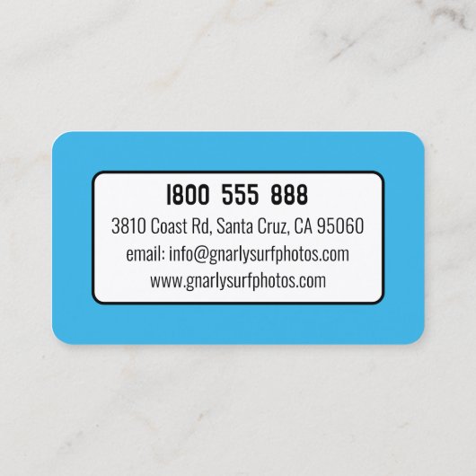 Carte de visite à thème surf (Dos)