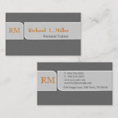 Carte De Visite À travers le gris simple simple classique (Devant / Derrière)