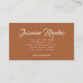 Carte de visite à typographie Monogram Terracota (Dos)