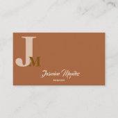 Carte de visite à typographie Monogram Terracota (Devant)