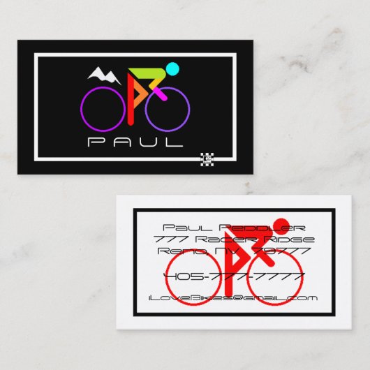 Carte de visite à vélo (Devant / Derrière)
