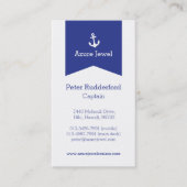 carte de visite à voile bleu blanc ruban Ancre (Devant)