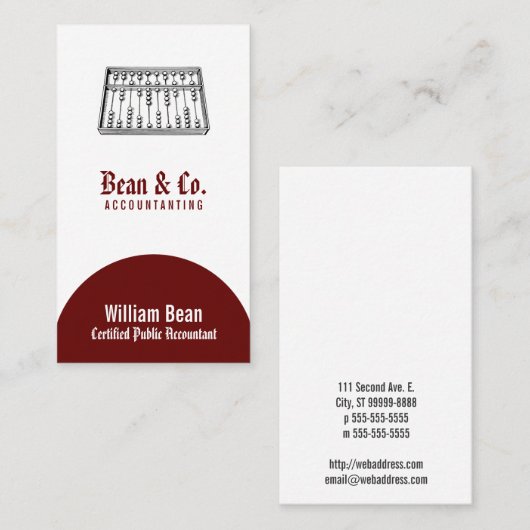 Carte De Visite Abacus (Devant / Derrière)