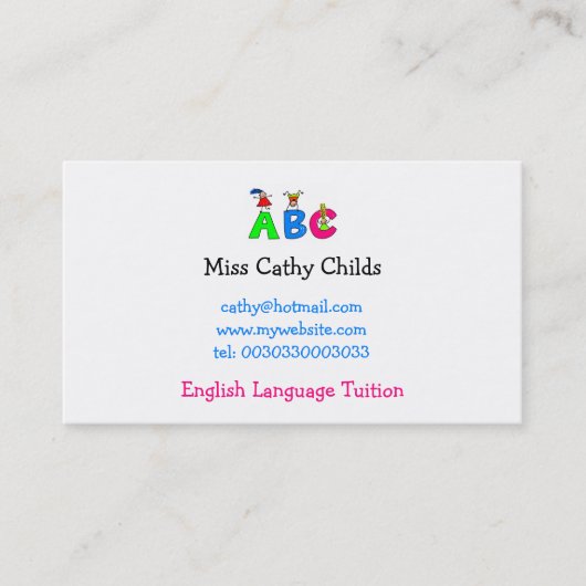 CARTE DE VISITE ABC, (Devant)