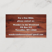 Carte De Visite ABC Evangélisme du salut Écriture chrétienne (Dos)