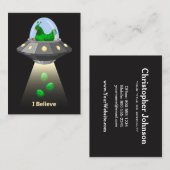 Carte De Visite Abduction verte drôle d'alien d'oeufs de poulet (Devant / Derrière)