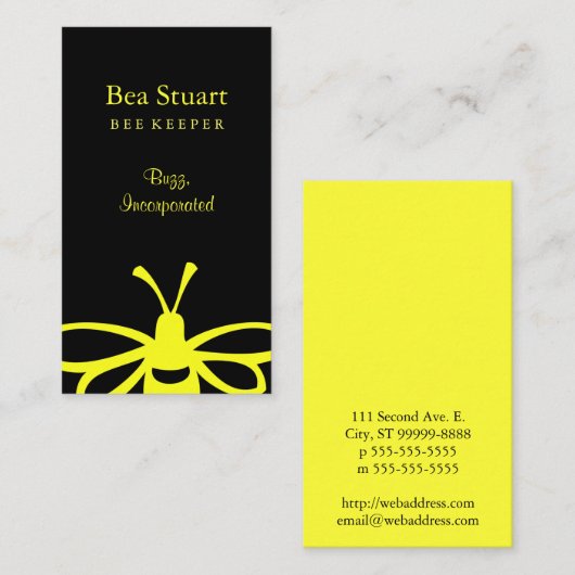 Carte De Visite Abeille (Devant / Derrière)