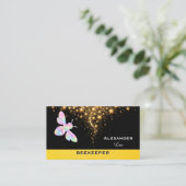 Carte de visite Abeille à miel Confetti Doré (Debout devant)