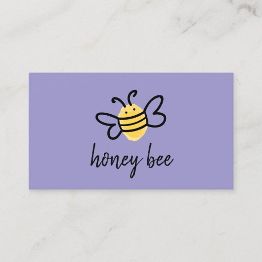 Carte De Visite Abeille à miel simple pourpre (Devant)