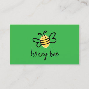 Carte De Visite Abeille à miel simple verte