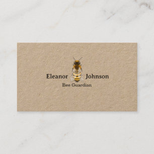 Carte De Visite Abeille à Miel sur Carton d'Apiculteur Producteur 