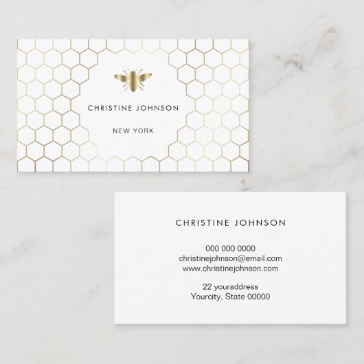 Carte De Visite abeille abeille (Devant / Derrière)