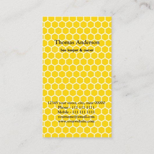 Carte De Visite Abeille Abeille Keeper (Dos)