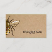 Carte De Visite Abeille Apiariste Ferme d'abeilles Honeycomb (Devant)