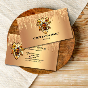 Carte De Visite Abeille Apiariste Ferme d'abeilles Honeycomb