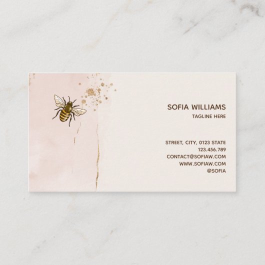 Carte De Visite Abeille Apiariste Ferme d'abeilles Honeycomb (Dos)