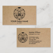 Carte De Visite Abeille Apiariste Ferme d'abeilles Honeycomb (Devant / Derrière)