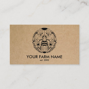 Carte De Visite Abeille Apiariste Ferme d'abeilles Honeycomb