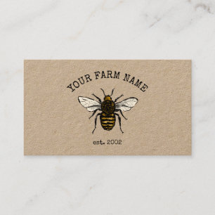 Carte De Visite Abeille Apiariste Ferme d'abeilles Honeycomb