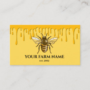 Carte De Visite Abeille Apiariste Ferme d'abeilles Honeycomb